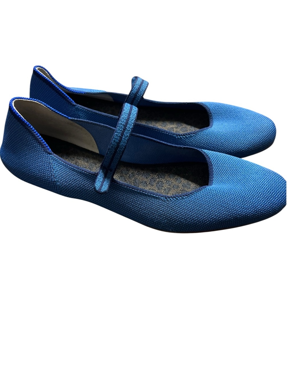 Rothy's The Square Blue Knit Mary Jane Ballet Flats Shoes Women’s 10.5